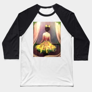 Yellow Ballerina by the Ledge Baseball T-Shirt